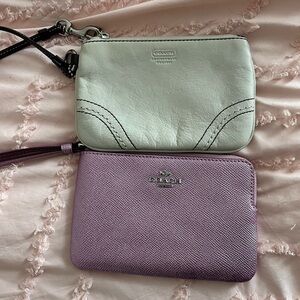 Coach Women's Leather Wristlet Set - White and metallic pink